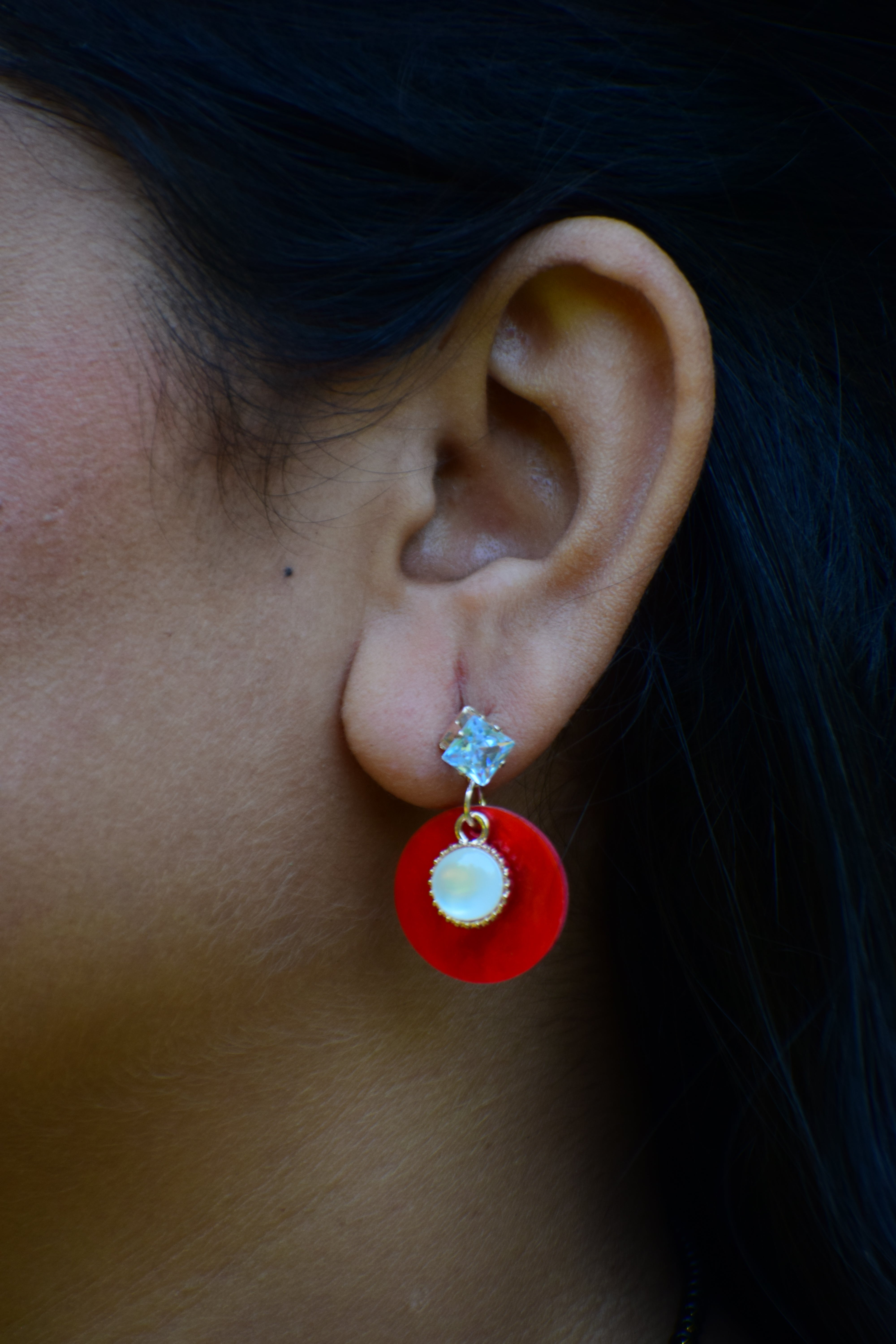Elegant Pearl & Stud Earring Set – Kalp Fashion