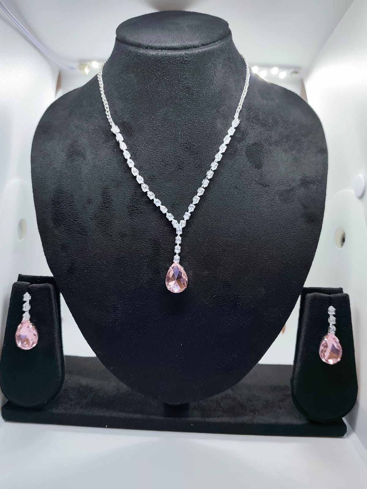 Elegant Rich Stone Necklace Set with Matching Earrings by Kalp Fashion