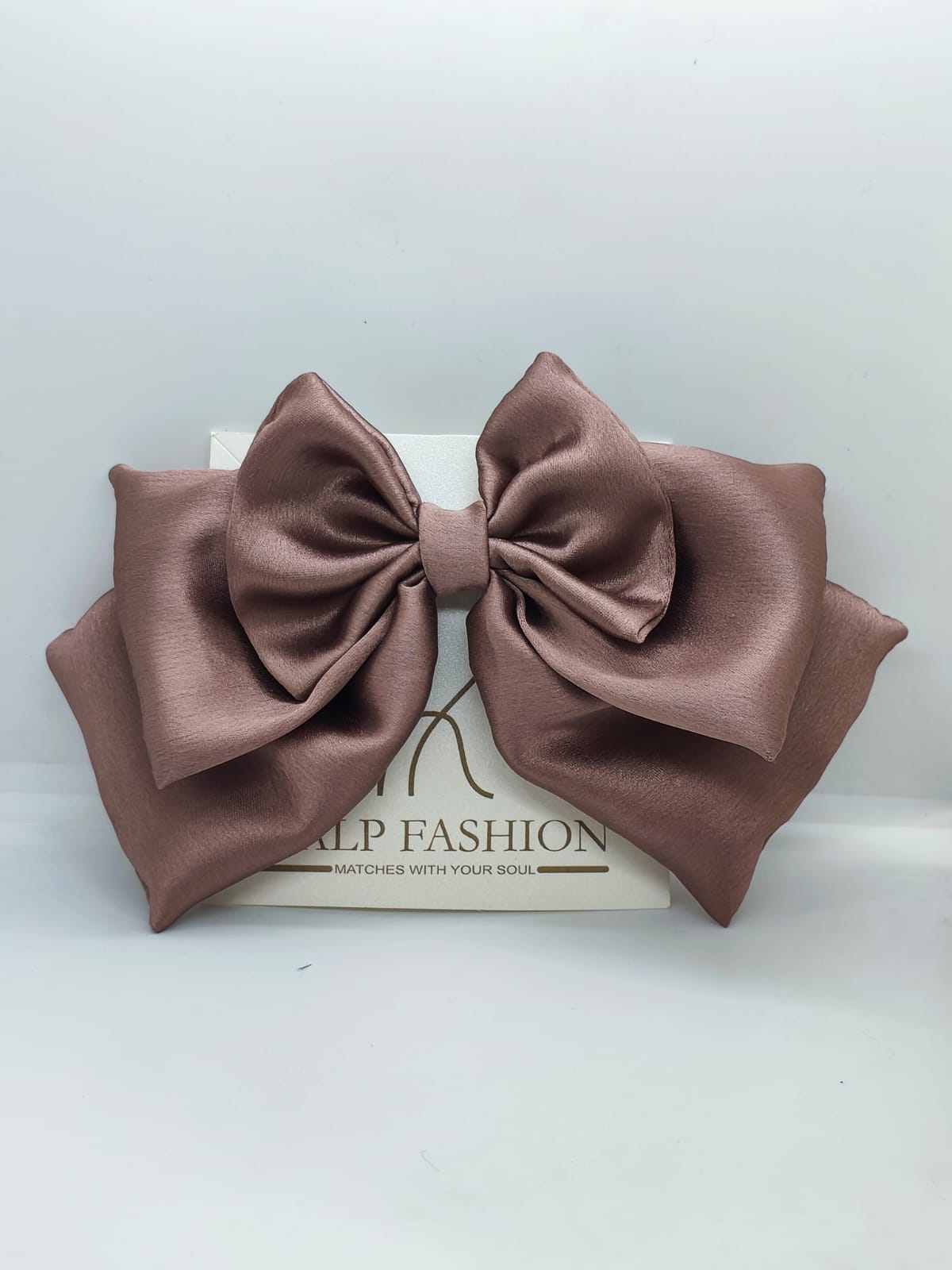 Rose Gold Silk Satin Hair Bow – Luxurious & Chic Hair Accessory